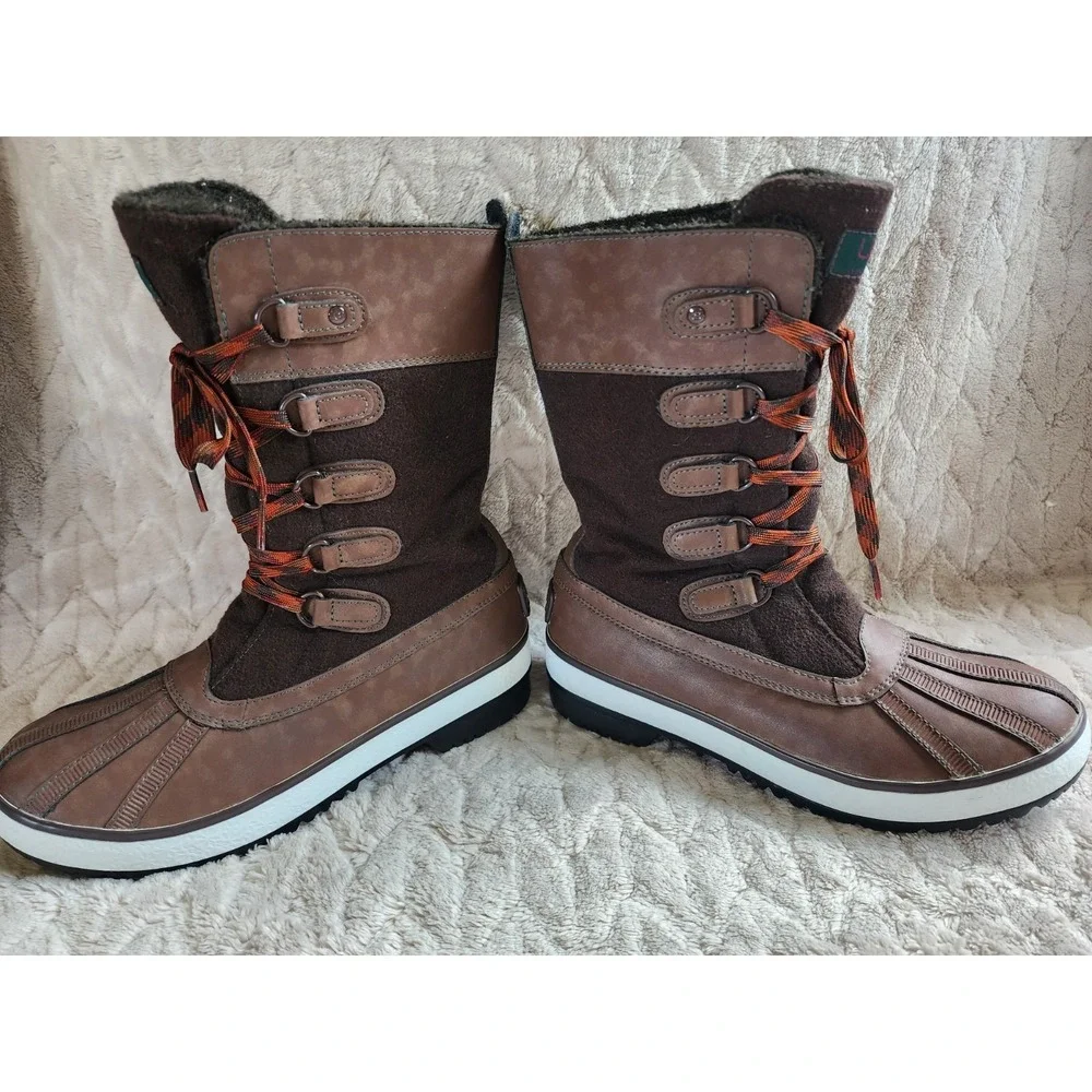 UGG Baroness Waterproof Lace Up Brown Winter Duck Boots Womens 6.5